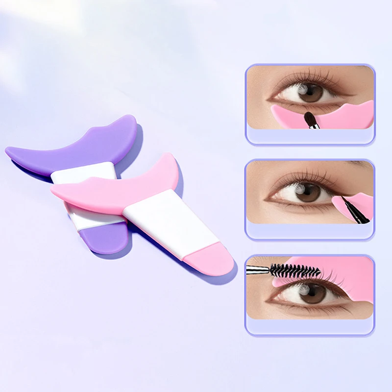 Eyeliner Template Silicone Eye Makeup Stencils Eyelash Baffle Mascara Shield Applicator Guard Pads Eyebrow Eyeliner Shaping Tool