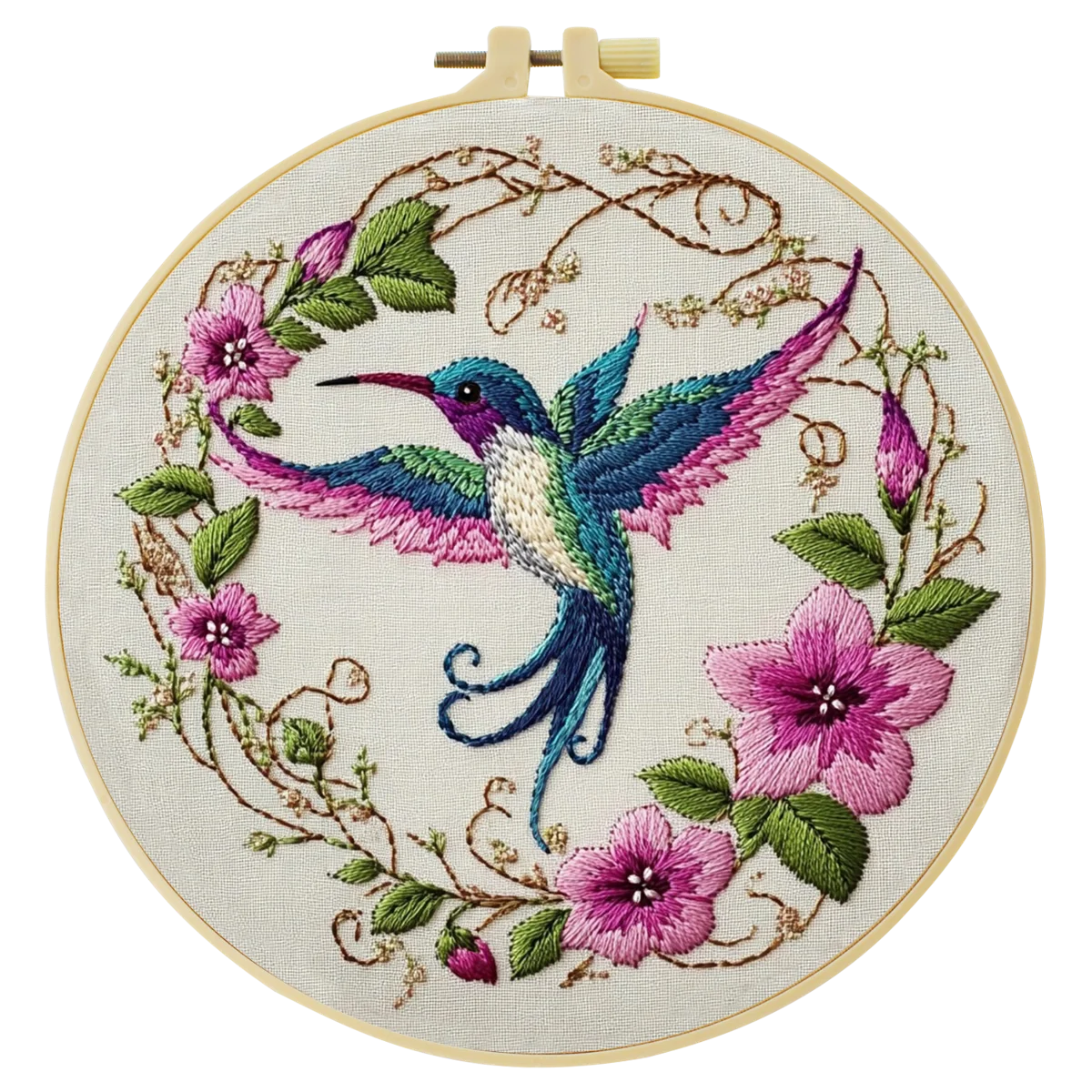 1 Stück 20X20CM/7,87 Zoll Schönes Vogel-Stickerei-Starter-Kit DIY-Set Heimdekoration Nähkunst-Set für Anfänger – Detail 6