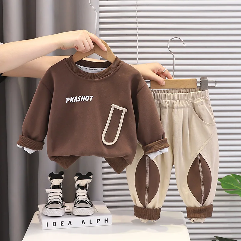 

New Spring Autumn Baby Girls Clothes Children Boys Long Sleeved T-Shirt Pants 2Pcs/Sets Fashion Kids Clothing Infant Tracksuits