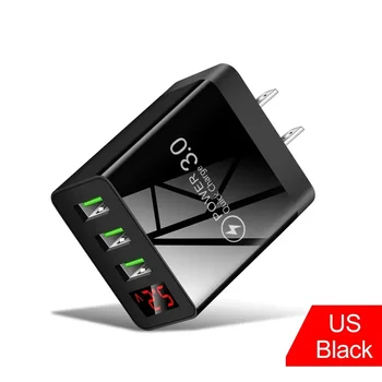 5V 3.1A 100-220V 3usb dijital ekran hızlı şarj USB akıllı telefon hızlı şarj fişi 3.0 aşırı şarj koruması Xiaomi için