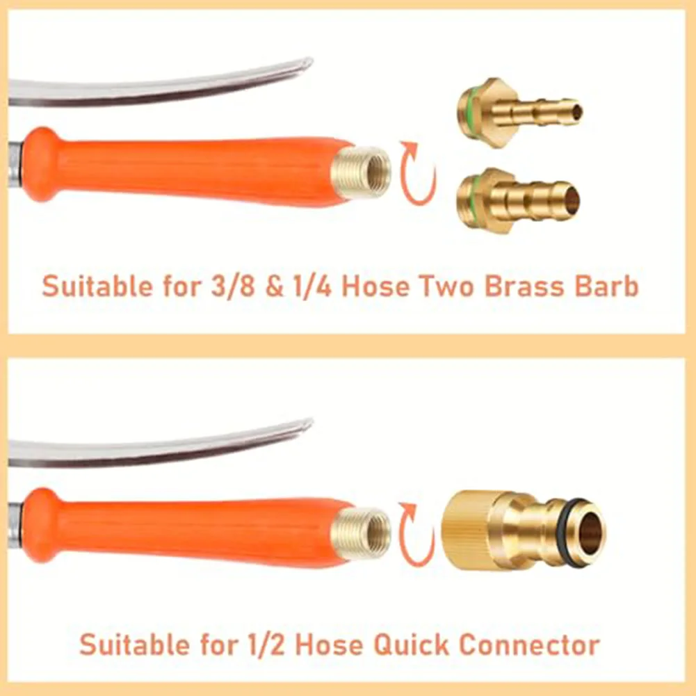 Hose Ready 44 Inch Stainless Steel Spray Wand compatible with Standard Garden Hoses Enhancing Usability in Gardens