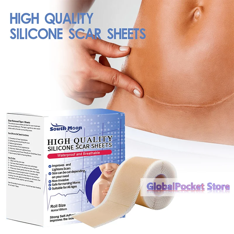 [TG823]Silicone Scar Sheets Clear Scars Tape Strip Invisible Silicone Self-Adhesive Patches For C-Section Surgery Keloid Burn