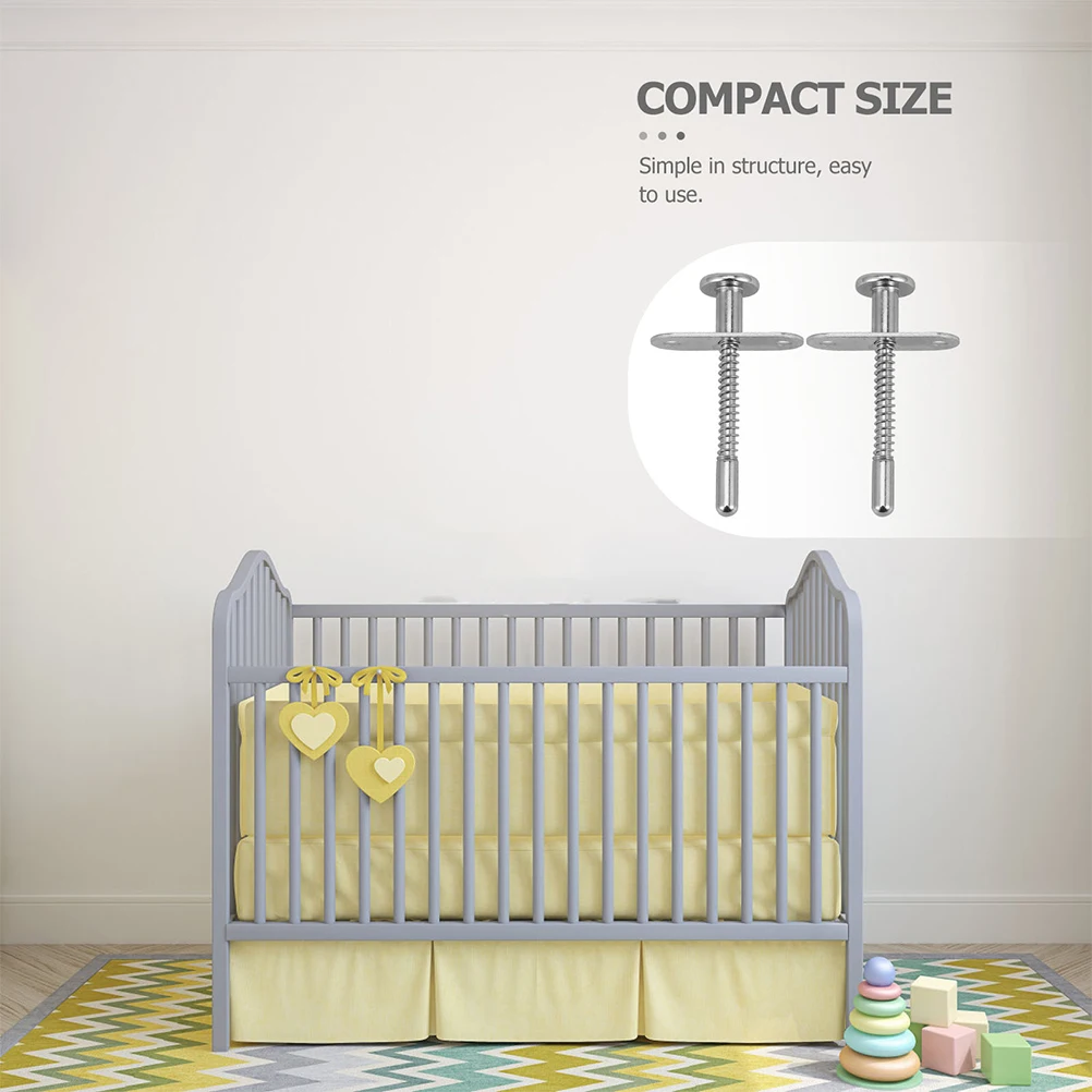 

2pcs Spring Loaded Plunger Latch Crib Supplies Heavy Duty Baby Bed Fastening Fittings Iron Accessories Replacement Parts