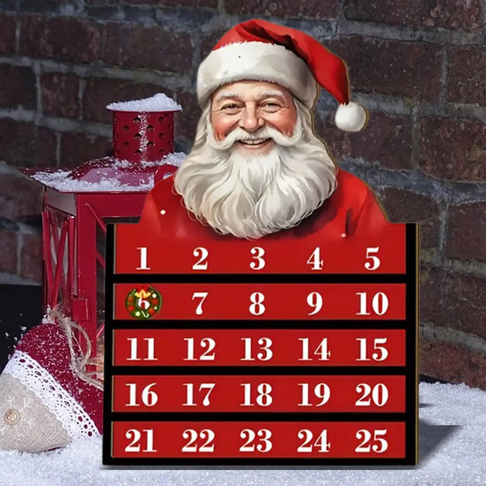 تقويم قدوم عيد الميلاد 2025 تقويم عيد الميلاد جدار ديكور المدرسة الخشبية #4