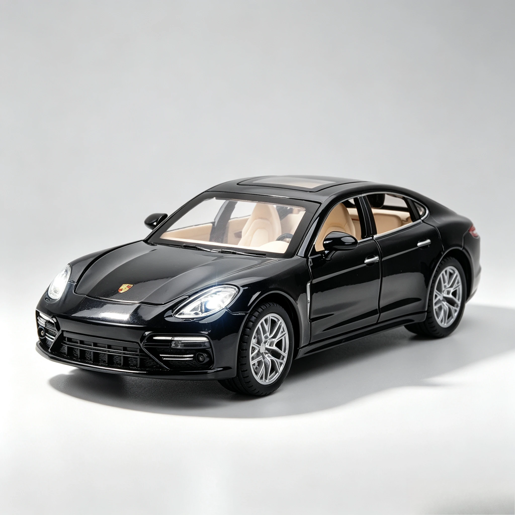 1:24 Para Sports Car Model Diecast Car with Sound Light Pull Back Function Openable Doors Collectible Toy Cars for Lovers
