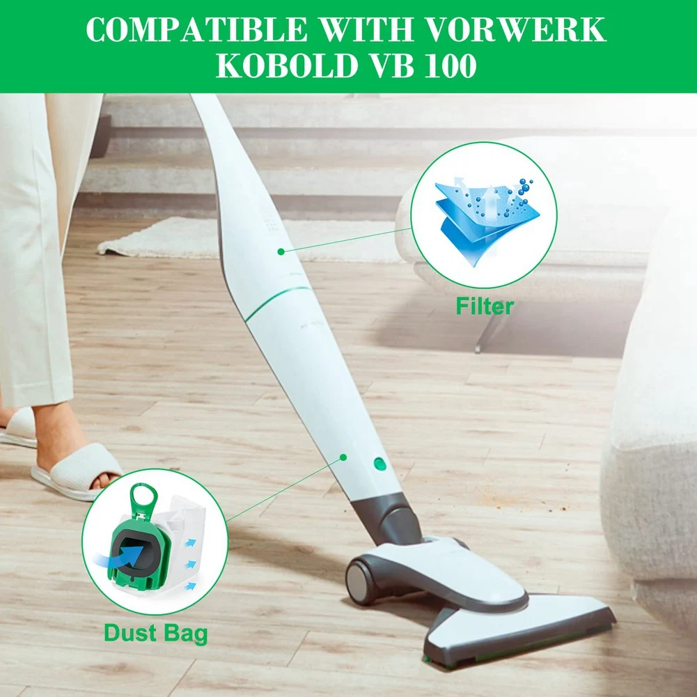 قطع غيار ل Vorwerk Kobold ، كيس الغبار ، فلاتر حماية المحرك ، VB100 ، FP100 ، ملحقات المكنسة الكهربائية اللاسلكية
