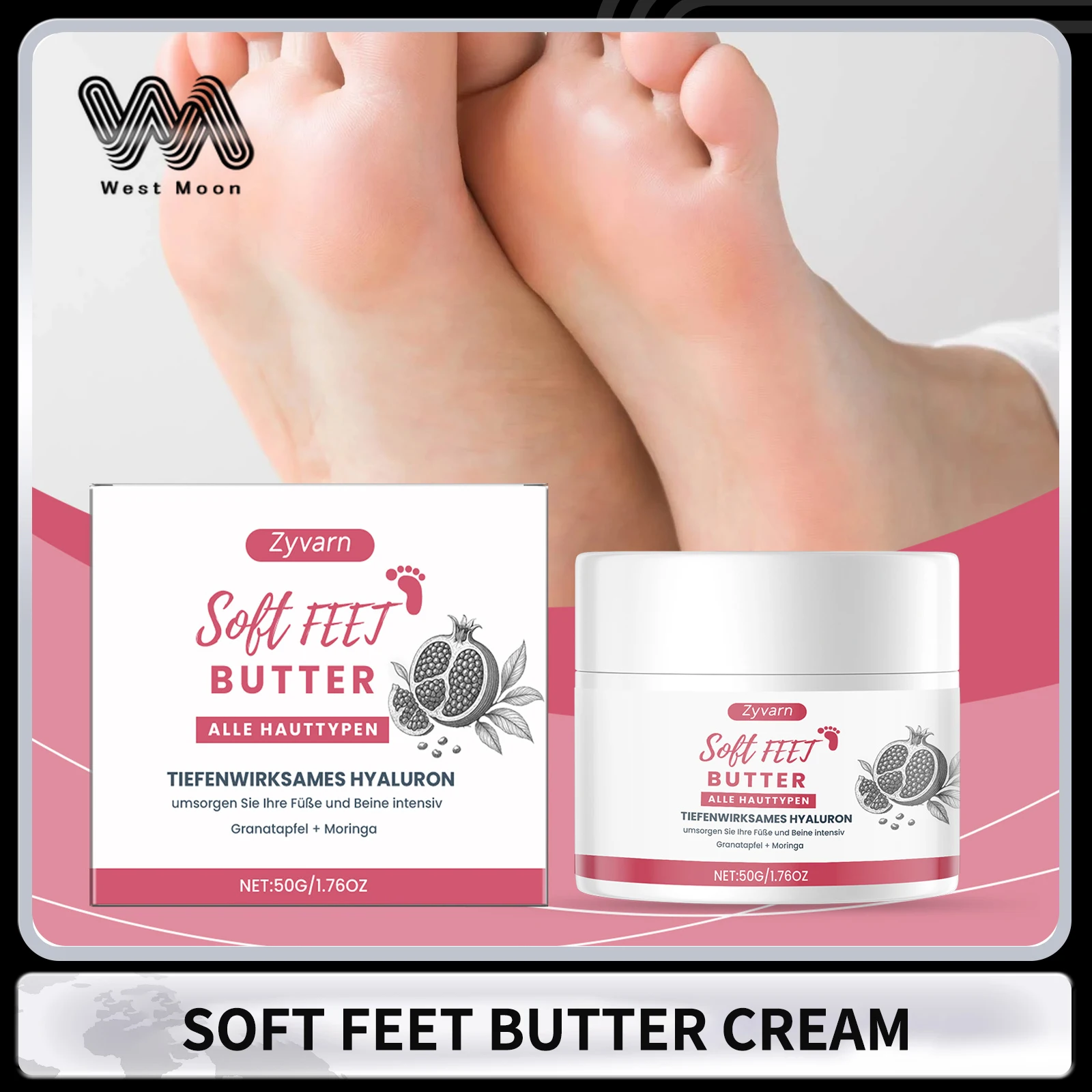 

Soft Foot Butter Cream Strengthen Skin Barrier Reduce Dryness Roughness Moisturizing Nourishing Improve Elasticity Feet Care 50g