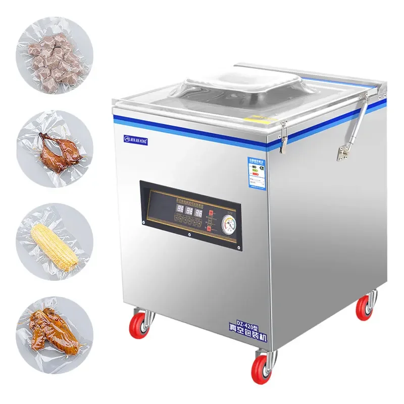 DZ420 Automatic CE nitroge vacuum packer sealing machine single chamber vacuum packing machine for food commercial