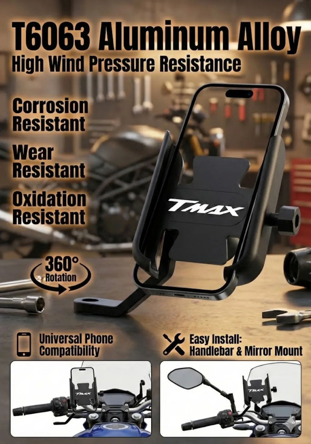 Motorcycle Phone Holder Accessories For TMAX500 TMAX530 DX/SX XP530 TMAX560 TMAX T-MAX 500 530 560 High Quality Aluminum