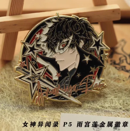 

Anime Peripheral Game Persona 5 Amamiya Ren Metal Badge Brooch Pins Clothes Decor Cosplay Jewelry Accessories