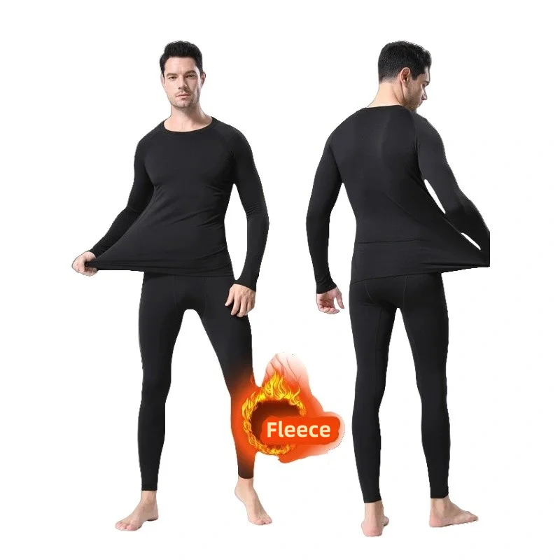 

Winter Men Thermal Underwear Man Fleece Leggings Tights Warm Long Pants Thermo Compression Pants Bottoms Tights Men Clothes 3XL