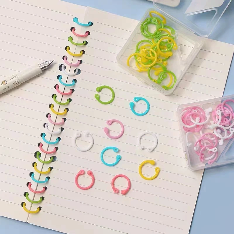 Simple Loose-leaf  Binder Rings Circle Flexible Plastic Book Hoops Paper Photo Album Binding Tools Office School Supplies