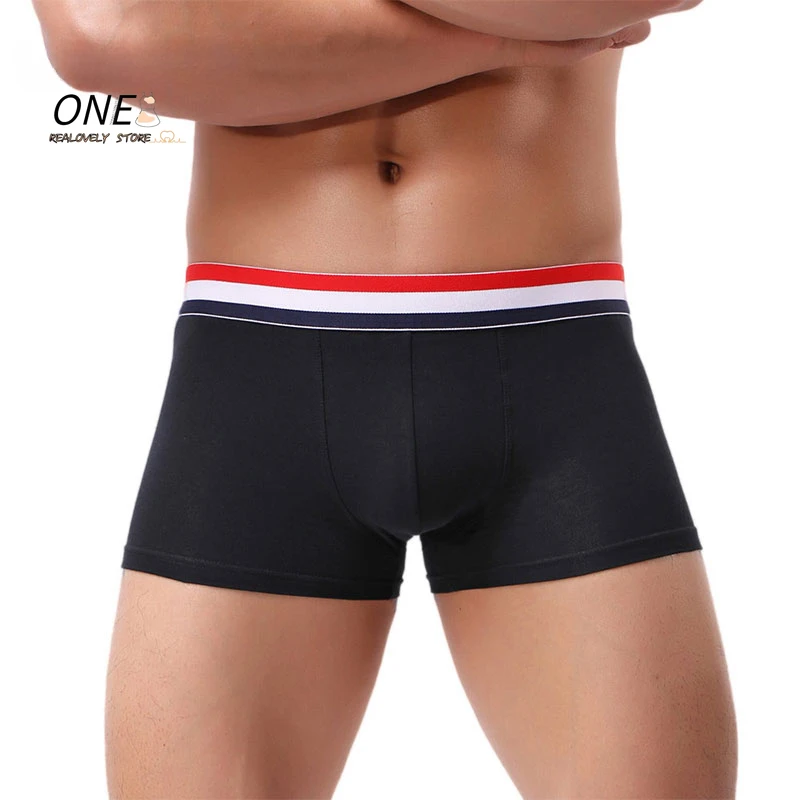 

Male Underpants Fashion Sexy Men's Boxer Solid Cotton Breathable Mens Elastic Underwear Men Boxers Shorts Male Underpants
