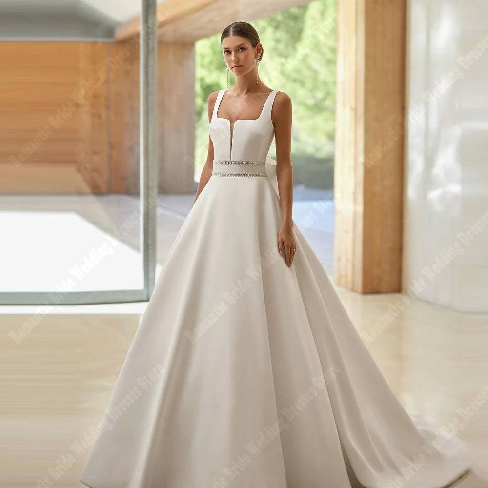 

2025 Sweetheart Collar A-Line Women Wedding Dresses Elegant Bridal Gowns Mopping Length Banquet Vestidos De Novias Customized