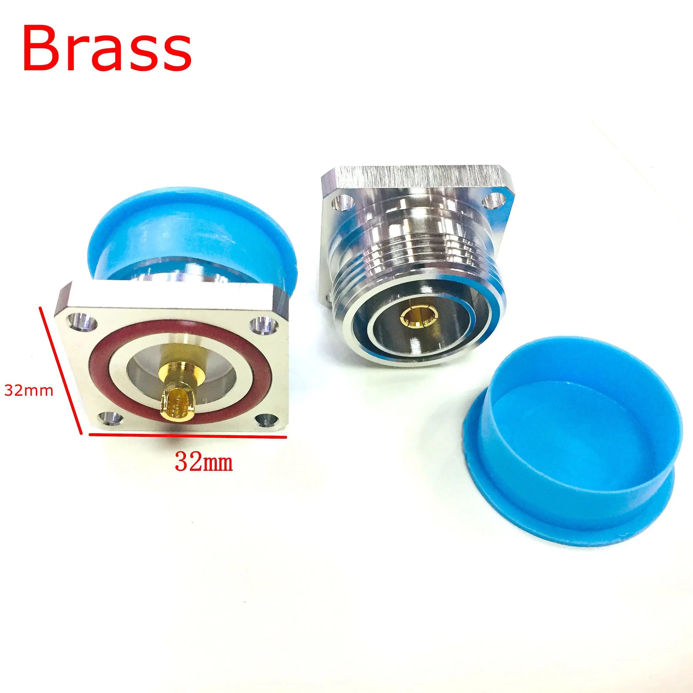 L29 7/16 DIN Connector 7/16 DIN L29 Female Jack 4hole Flange Mount Socket Solder for Panel Chassis Coax Adapter RF Brass Copper