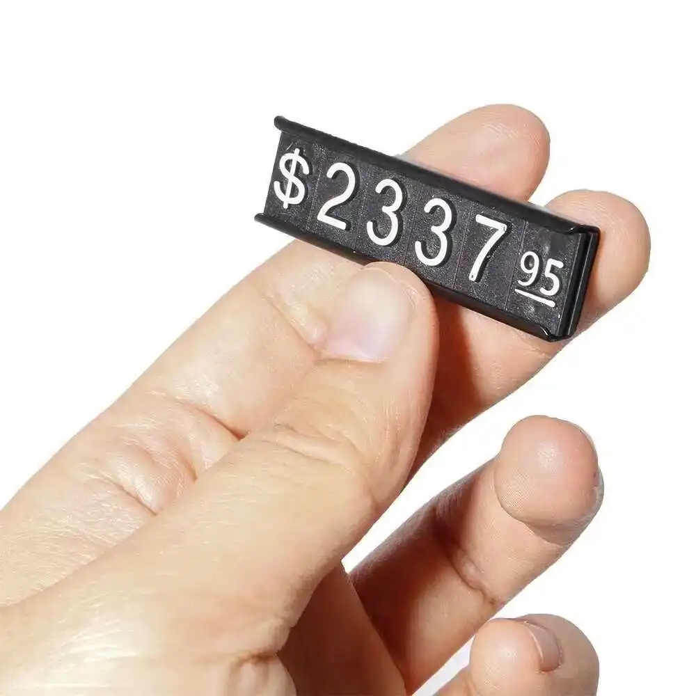 Indumento Cubo diviso Cartellino del prezzo Chiusura magnetica Magnete Prezzi Numero Cifre Dollaro Valuta Prezzi Cubo Porta badge