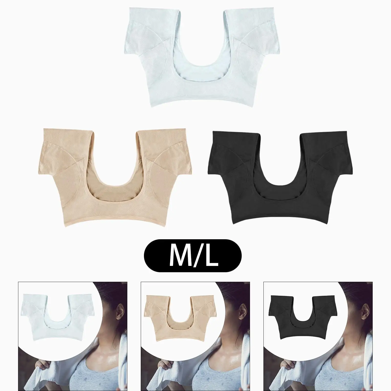 Sweat Pads Armpit Protector Under Arm Sweat Vest Washable Reusable Mesh Inserts for Yoga Playing Running