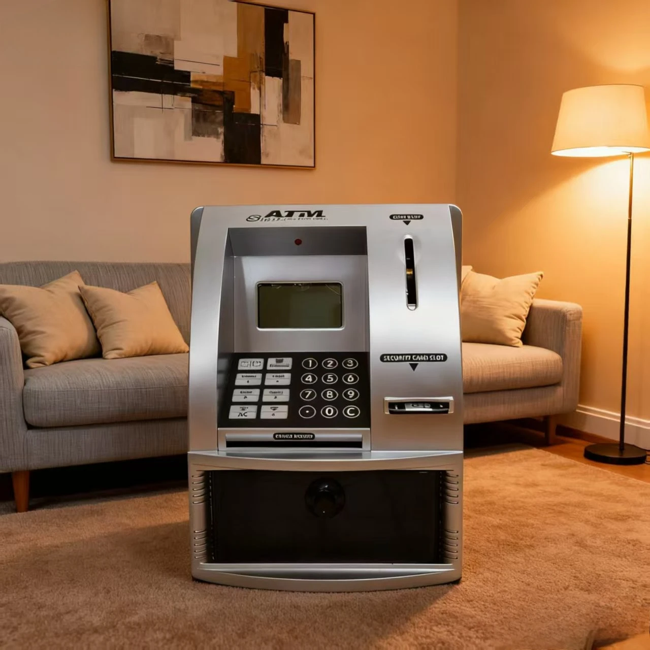 ตู้เอทีเอ็มเสียงพูด ตู้เซฟหยอดเหรียญสำหรับเด็ก ตู้เซฟขนาดเล็กสำหรับเด็ก ตู้เซฟนับเหรียญแบบใช้รหัสผ่าน