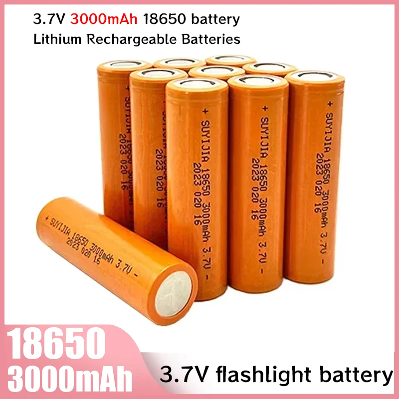 3.7V 3000mAh 18650 Battery Rechargeable Li-Ion Batteries for Flashlight Head Lamp Walkie-talkie Laser Pen Shaver Power Tools