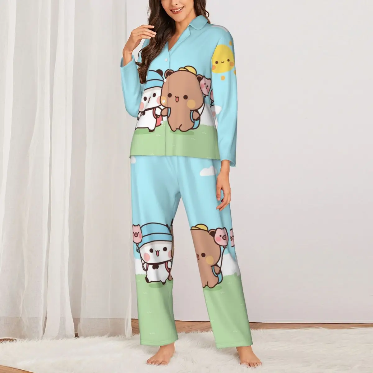 Panda Beer Knuffel Bubu Dudu vrouwen Pyjama Sets Vrouw 2-delige Pyjama Vrouwelijke Koppels Loungewear Pak Thuis Kleding