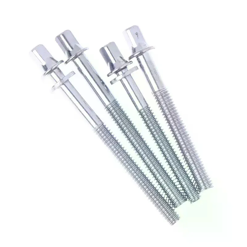 Pernos duraderos de terminal de tambor de 5/6 mm, paquete de 12 varillas de tensión de tambor con arandelas diseñadas para reparaciones de tambores de jazz