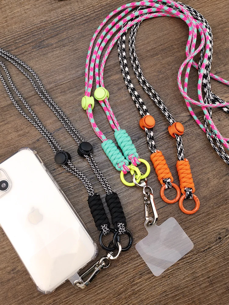 Nylon Woven Crossbody Mobile Phone Lanyard Strap Rope Removable Sports Outdoor Universal Phone Case Adjustable Anti-Lost Lanyard