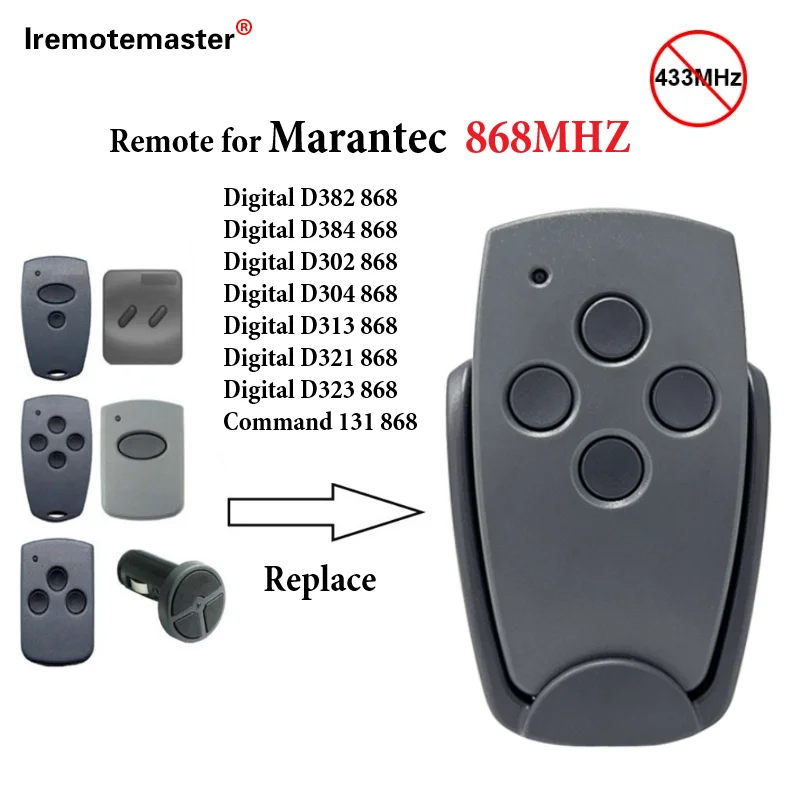 Newest Marantec D302 D304 868MHz Garage Door Remote Control Compatible With MARANTEC Digital D382 D384 D321 D323 D313 868 Opener