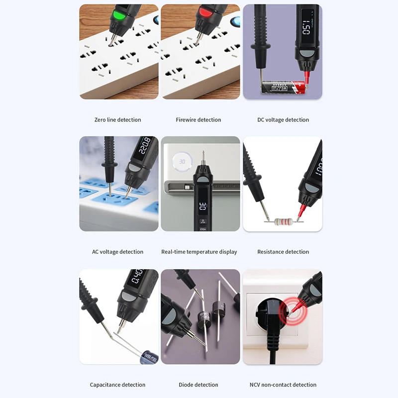 ประเภทปากกามัลติมิเตอร์ MECHANIC DM5อัจฉริยะ Anti-Burn DC AC ความต้านทานความจุลำดับ Multi-การตรวจจับตารางทดสอบ