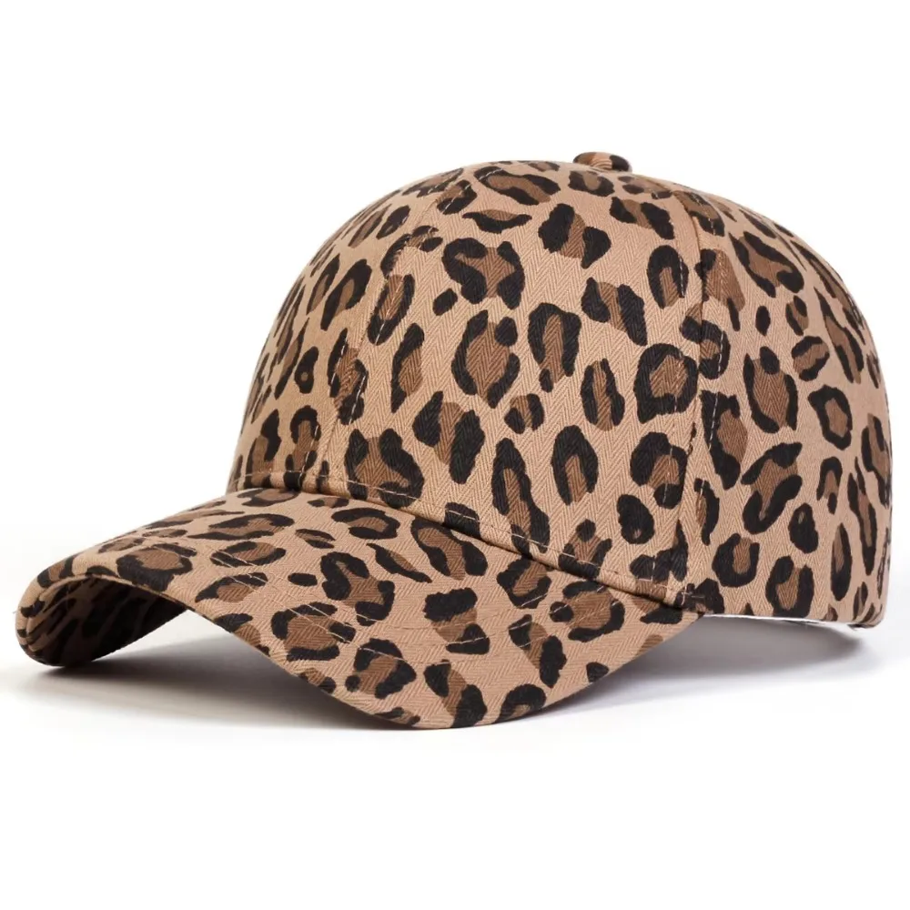 

Hip Hop Leopard Print Baseball Cap Soft Breathable Baseball Visor Hat UV Protection Comfort Long Brim Visors Men