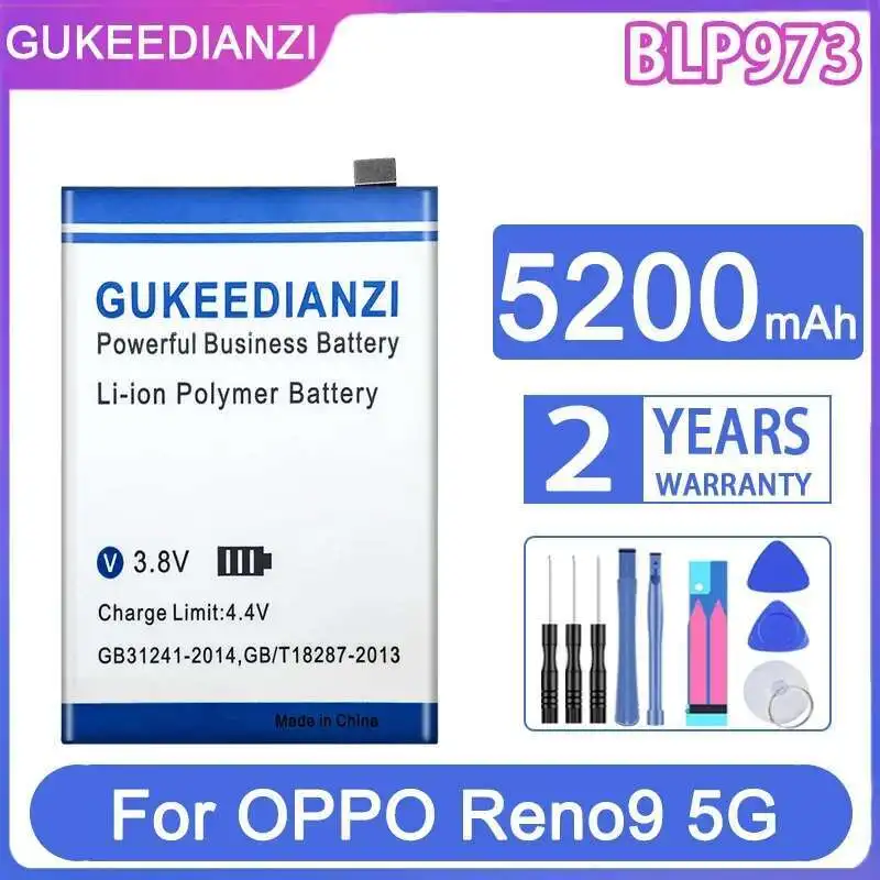 

5200Mah For Oppo Reno9 5G PHM110 Reno 9 Pro PGX110 High-Efficiency Fast Charging BLP973 Mobile Phone Battery