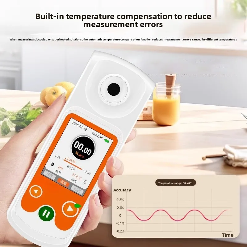 Digital High Accuracy Fruit Brix Tester, Sugar Content Detector for Agricultural Fruit Sweetness Check