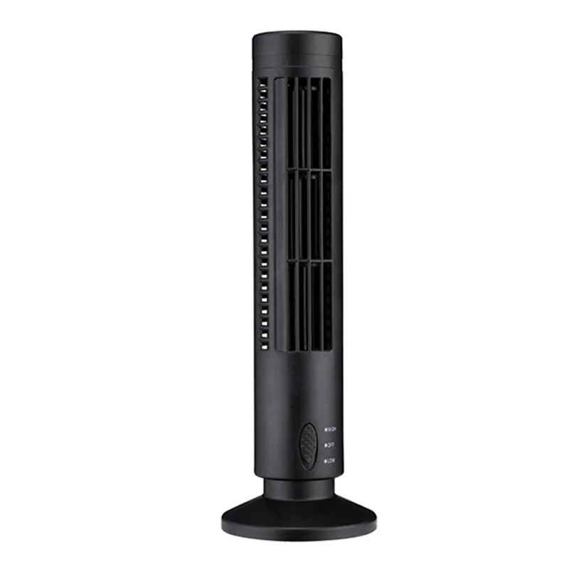 

New USB Tower Fan Bladeless Fan Tower Electric Fan Mini Vertical Air Conditioner, Bladeless Standing Fan Black