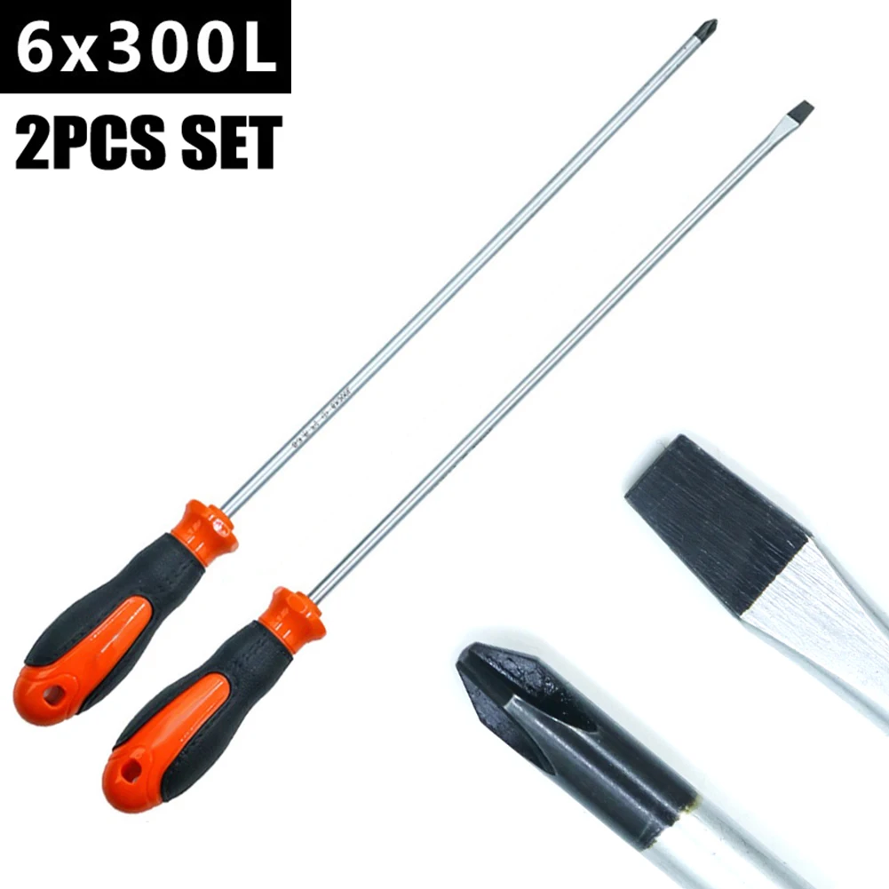 Cross Screwdriver Equipment Extended Hand Tool Magnetic Practical Repair Replacement Slotted 6X300L Nutdrivers