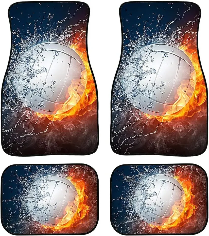 Rugby Universal Fit Front/Rear 4-Pcs Full Set Car Floor Mats for Women Men Car Carpet Vehicle SUV Truck Cars