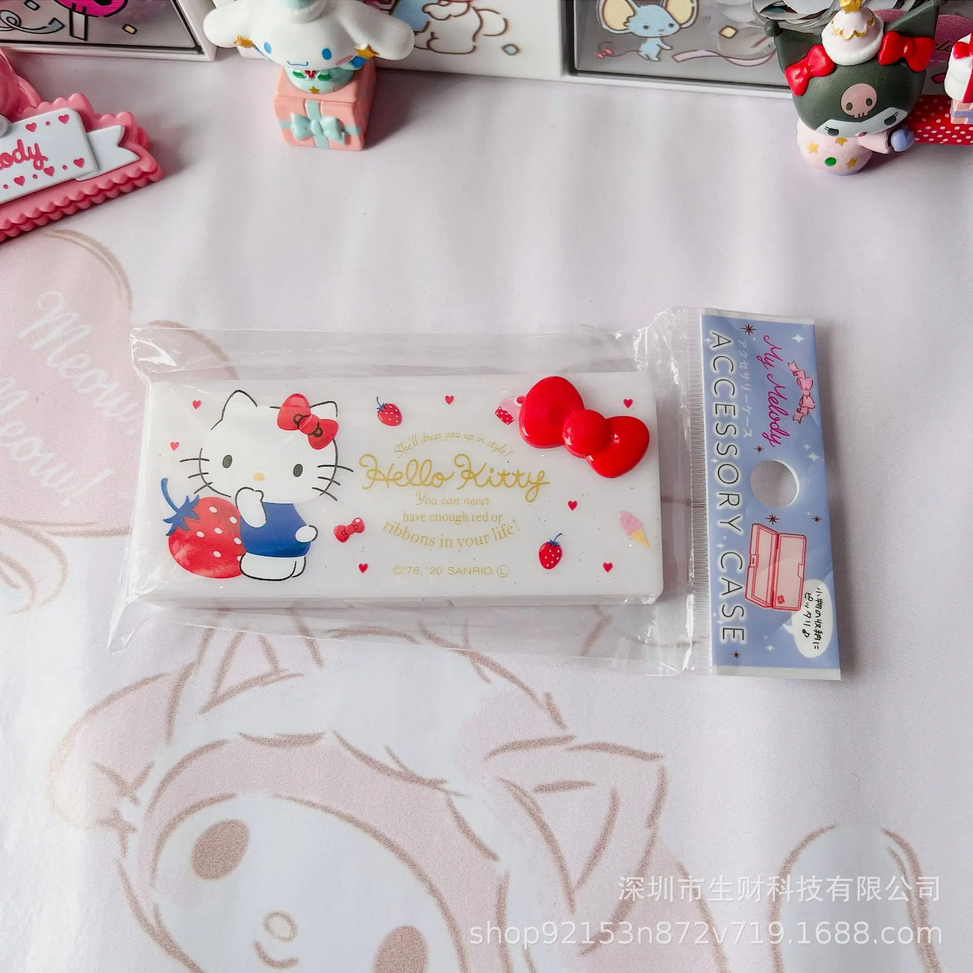 Nuovo Sanrio HelloKitty Melody stuzzicadenti filo tampone di cotone portatile casa piccola scatola di immagazzinaggio regalo per bambini