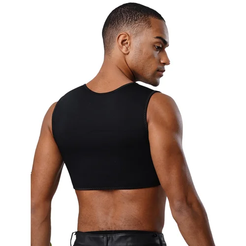 Imagen 2 del producto Chaleco con tirantes para hombre, chaleco deportivo con soporte para el pecho, camisetas sin mangas cortas de compresión con cuello redondo para baloncesto, fútbol, mancuernas, gimnasio y Fitness