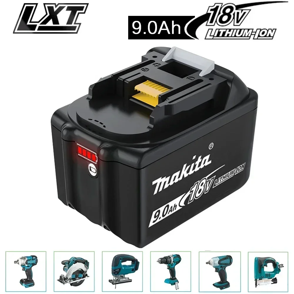 بطارية ماكيتا الأصلية 9.0Ah 18V بطارية قابلة للشحن، أداة كهربائية BL1830 BL1840、BL1850、BL1860B、 بطارية ليثيوم ماكيتا 18 فولت