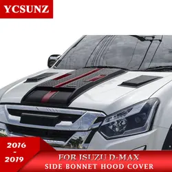 ABS Black Red Bonnet Hood Scoop Cover For ISUZU D-MAX DMAX 2016 2017 2018 2019 Double Cabin Car Accessories YCSUNZ
