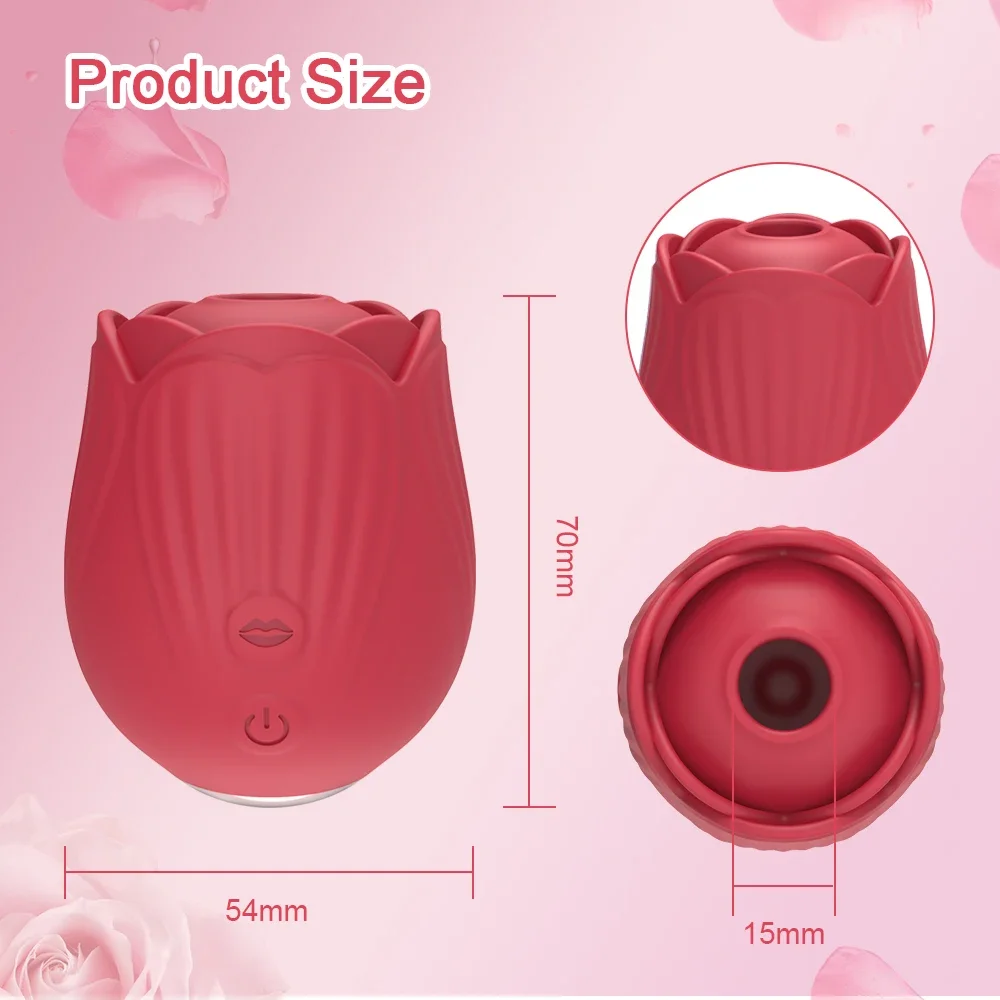 Vibromasseur à succion vaginale en forme de rose pour femme, jouets iniques, ventouse, léchage Chev, UNIS issement du clitoris