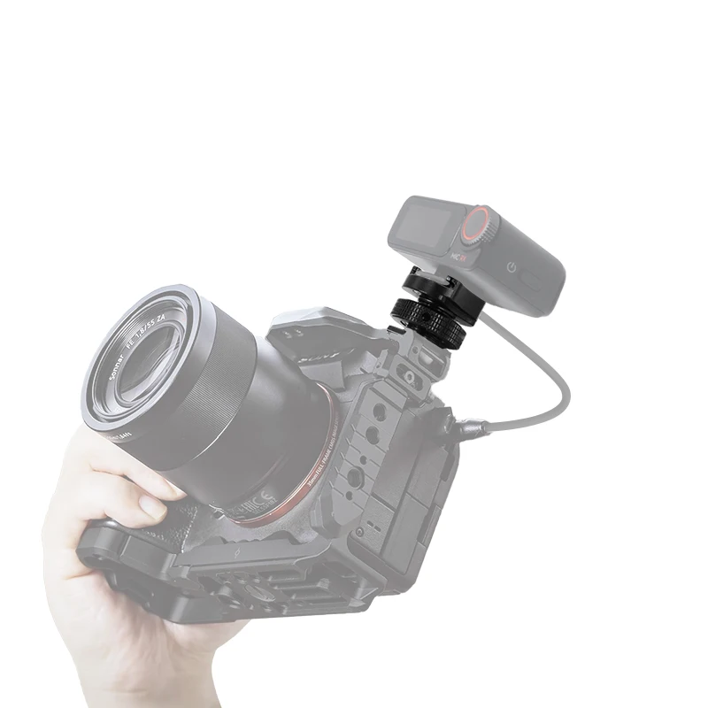 FEICHAO Cold Shoe Adapterhalterung für DJI Mic / Mic2 Drahtloser Mikrofonempfänger 1/4 Schraubenloch für DSLR-Kamerakäfig-Erweiterung