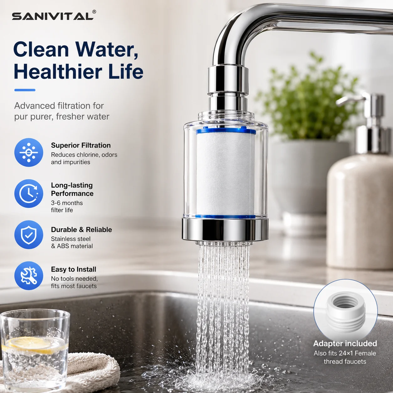 SANIVITAL Wasserhahn-Filter Re – Commercial Kitchen Tap Bewertung und Preis