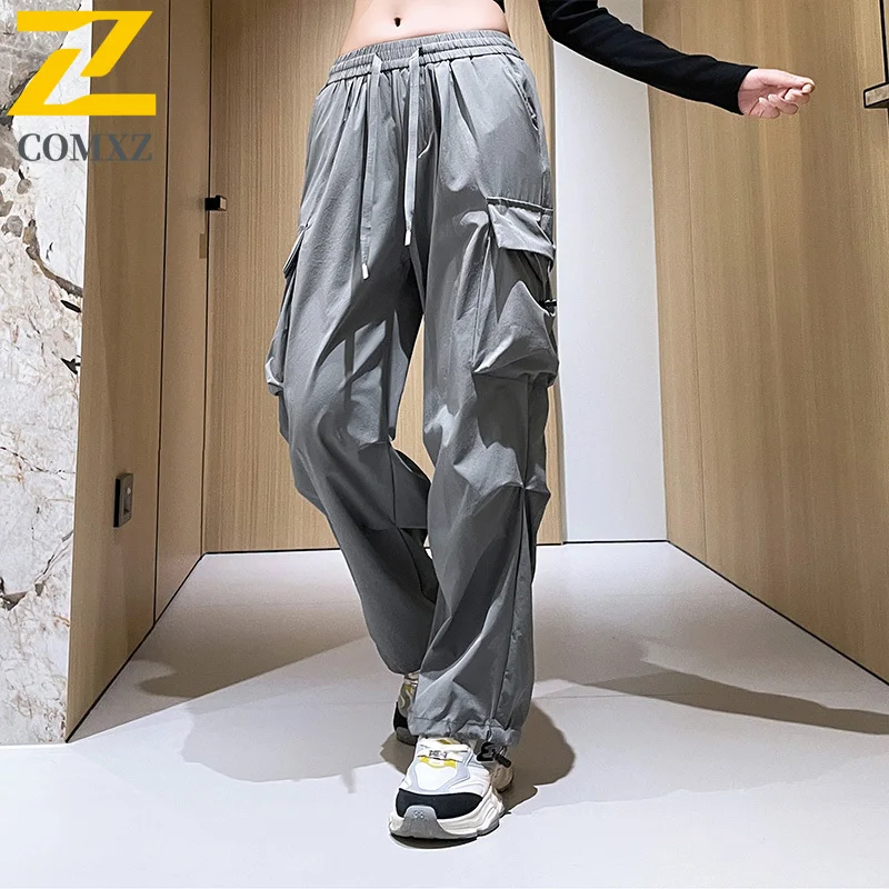 الرجال السراويل البضائع الانيقة الحرير الجليد الصيف سريعة الجافة مقاوم للماء يندبروف فضفاضة تناسب المشي لمسافات طويلة في الهواء الطلق الشارع الشهير بنطال رياضي