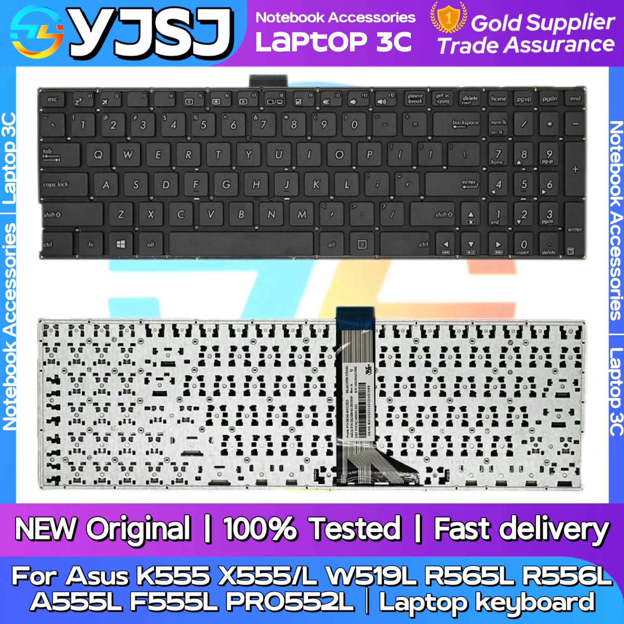 

New Original Laptop Notebook keyboard For Asus K555 X555 X555L W519L R565L X551 FL5800 R556L A555L F555L PRO552L Laptop keyboar