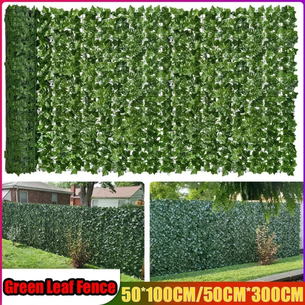 1 Painel de Cerca Artificial com Folhas Verdes, Cerca Falsa 2026 para Decoração de Jardim e Varanda Externa