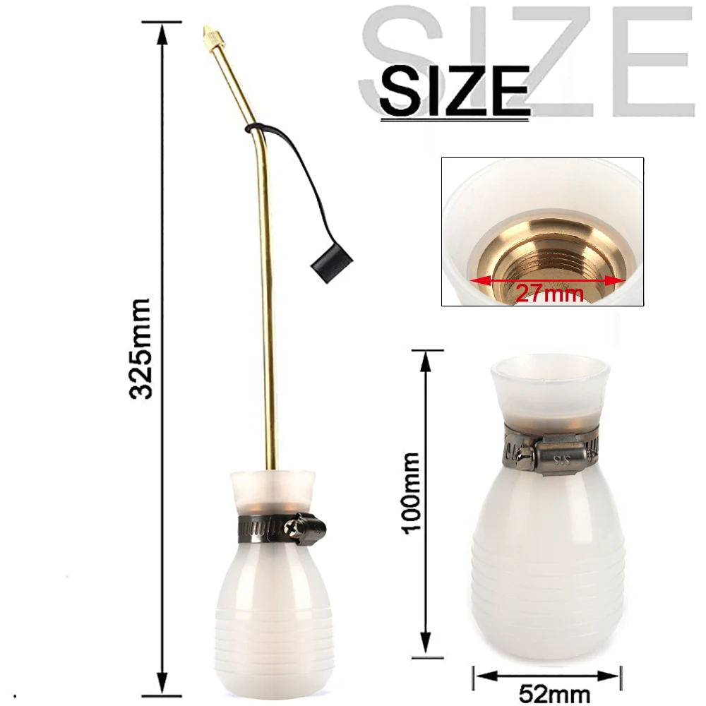 Long Brass Tube Manual Powder Duster Bulb Sprayer Reusable Pest Control Dust Applicator for Termite Bee Mite Roach Ant Insect