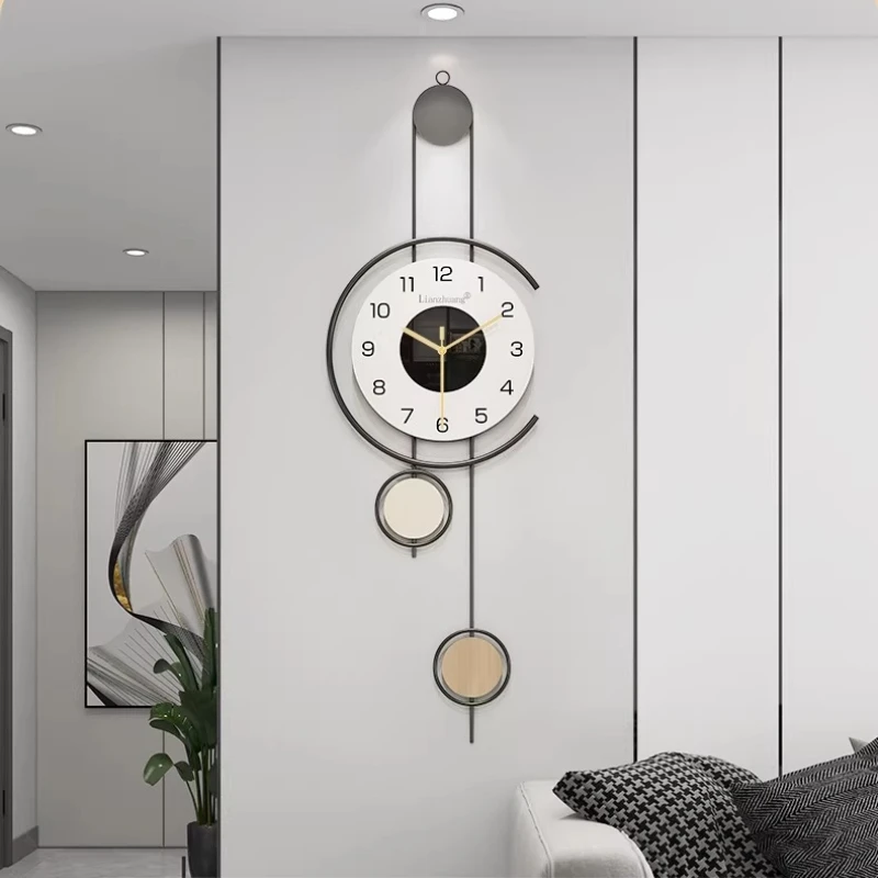 Living Room Digital Wall Clock Luxury Restaurant Art Mural Lamp LED Wall Watch Modern Nordic Aesthetic Horloge Home Decoration