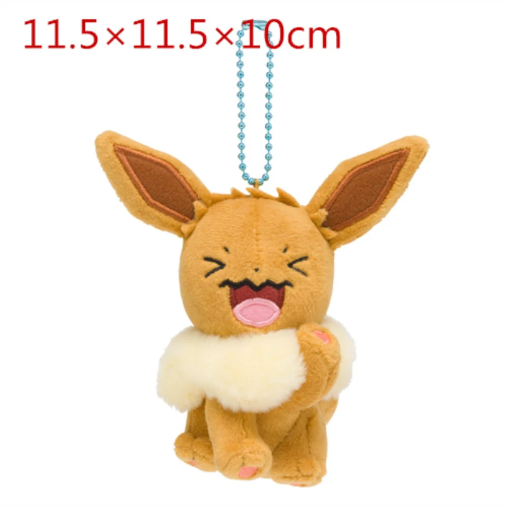 10 Stks/partij Pokemon Pluche Gevulde Hanger Cartoon Eevee Pikachu Wobbuffet Combee Sleutelhanger Sleutelhanger Voor Kids Kinderen Gift