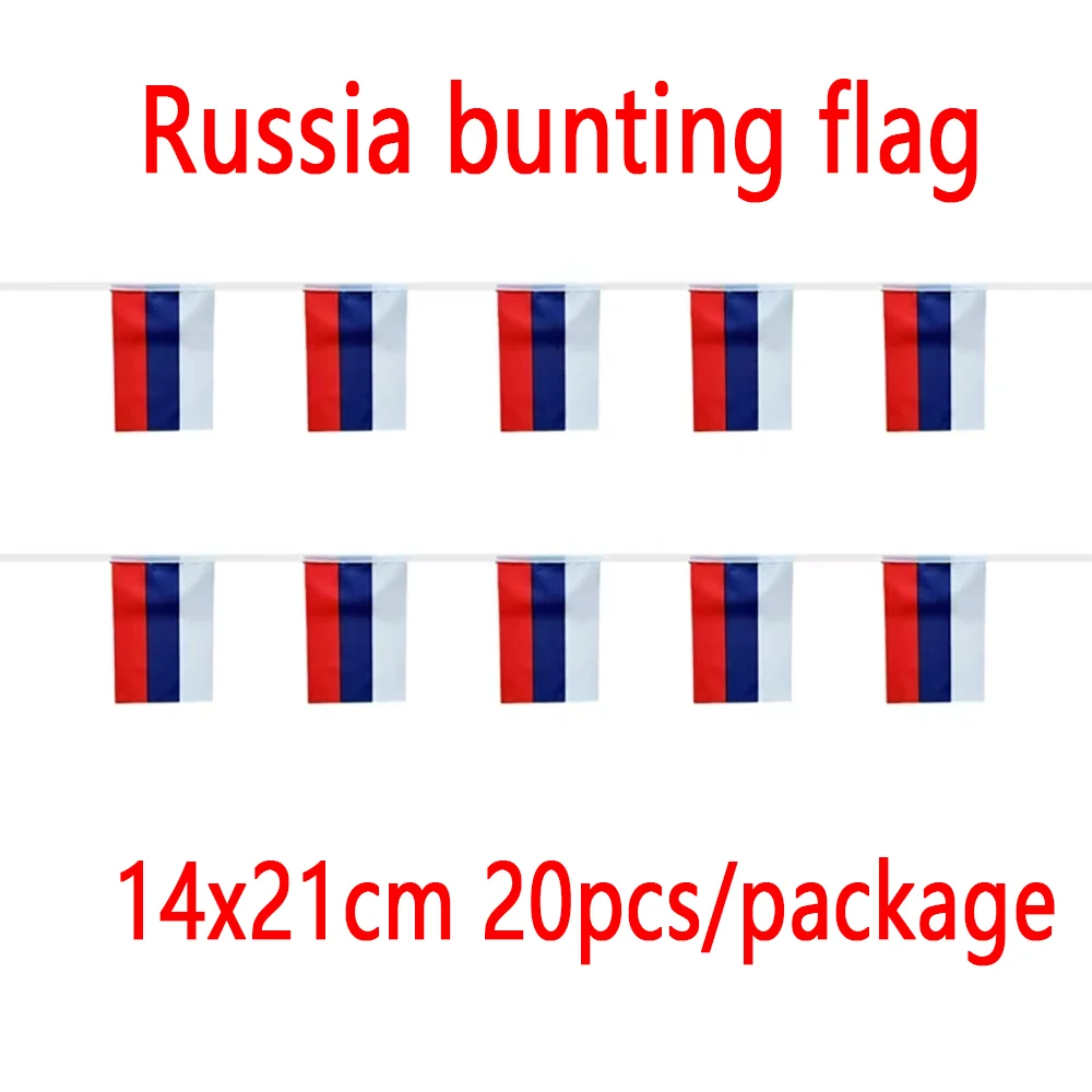 SKY FLAG 14x21cm Russia bunting flags Pennant  20pcs/lot hanging string Banner  for home decoration