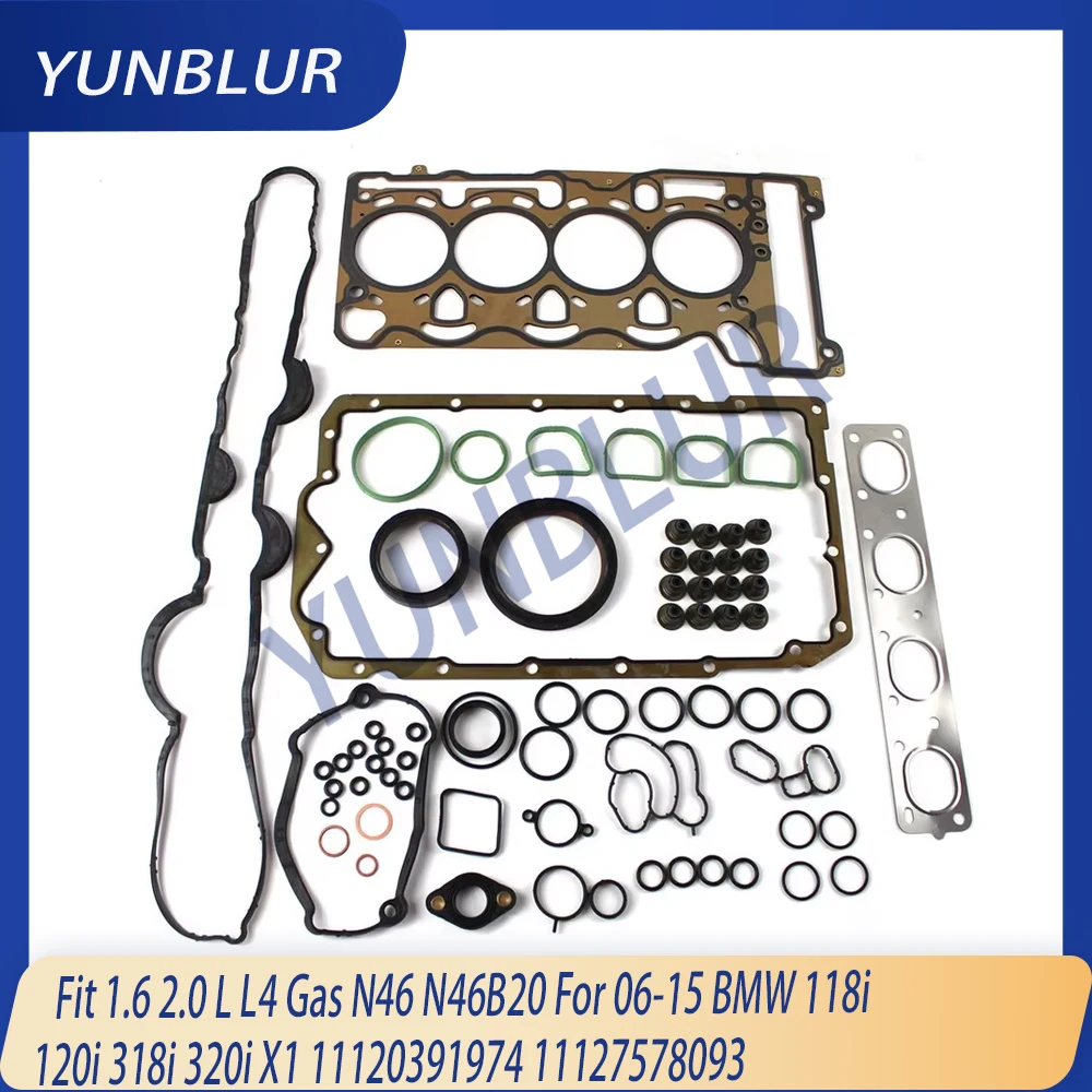 

Engine Parts Full Gasket Set Fit 1.6 2.0 L L4 Gas N46 N46B20 For 06-15 BMW 118i 120i 318i 320i X1 11120391974 11127578093