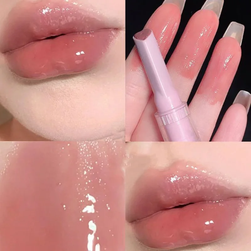 Jelly Mirror Lipstick Lip Clear Glaze Flowers Loves Non-stick Cup Long-lasting Lipstick Transparent Waterproof Make Up Wholesale